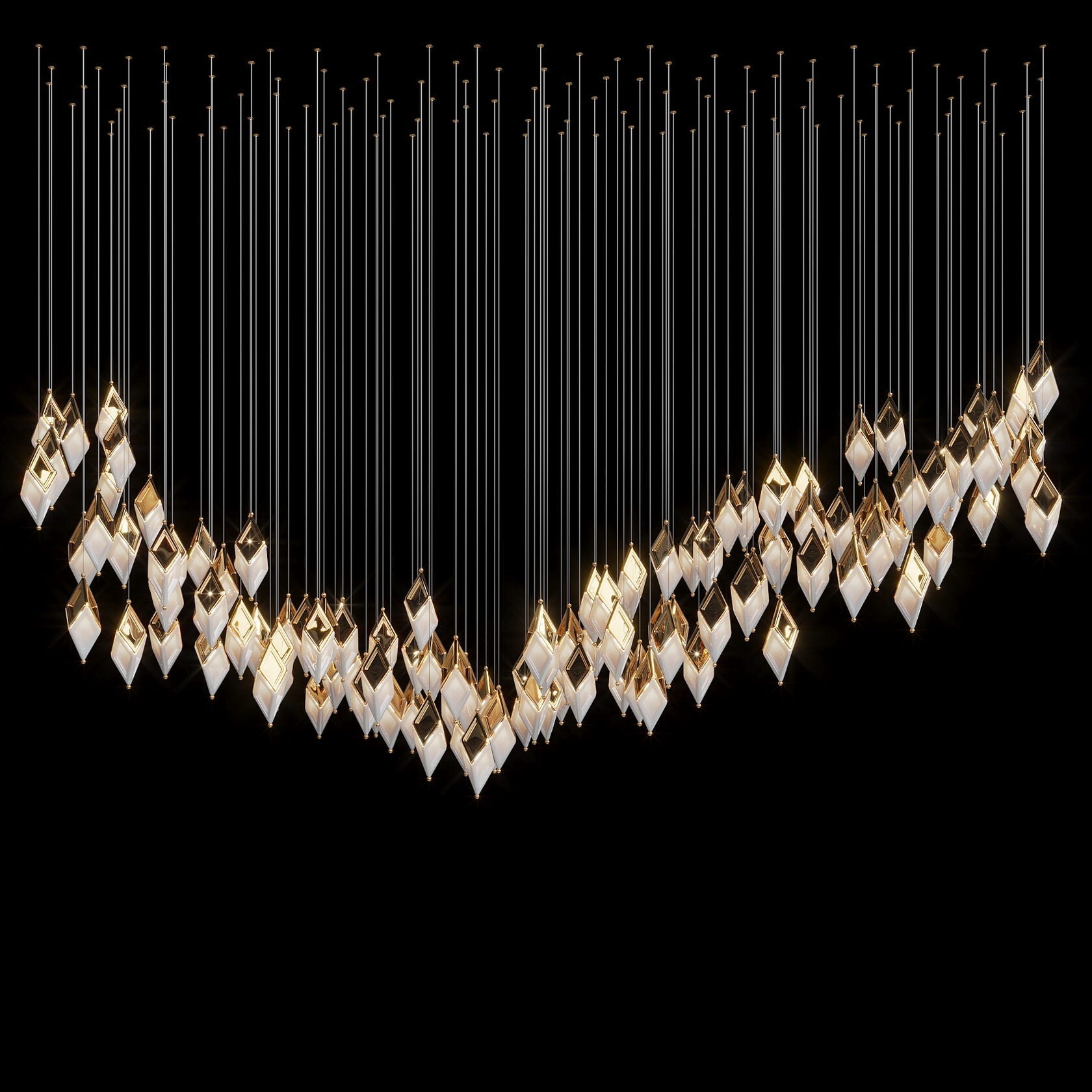White Diamond Cascade Chandelier