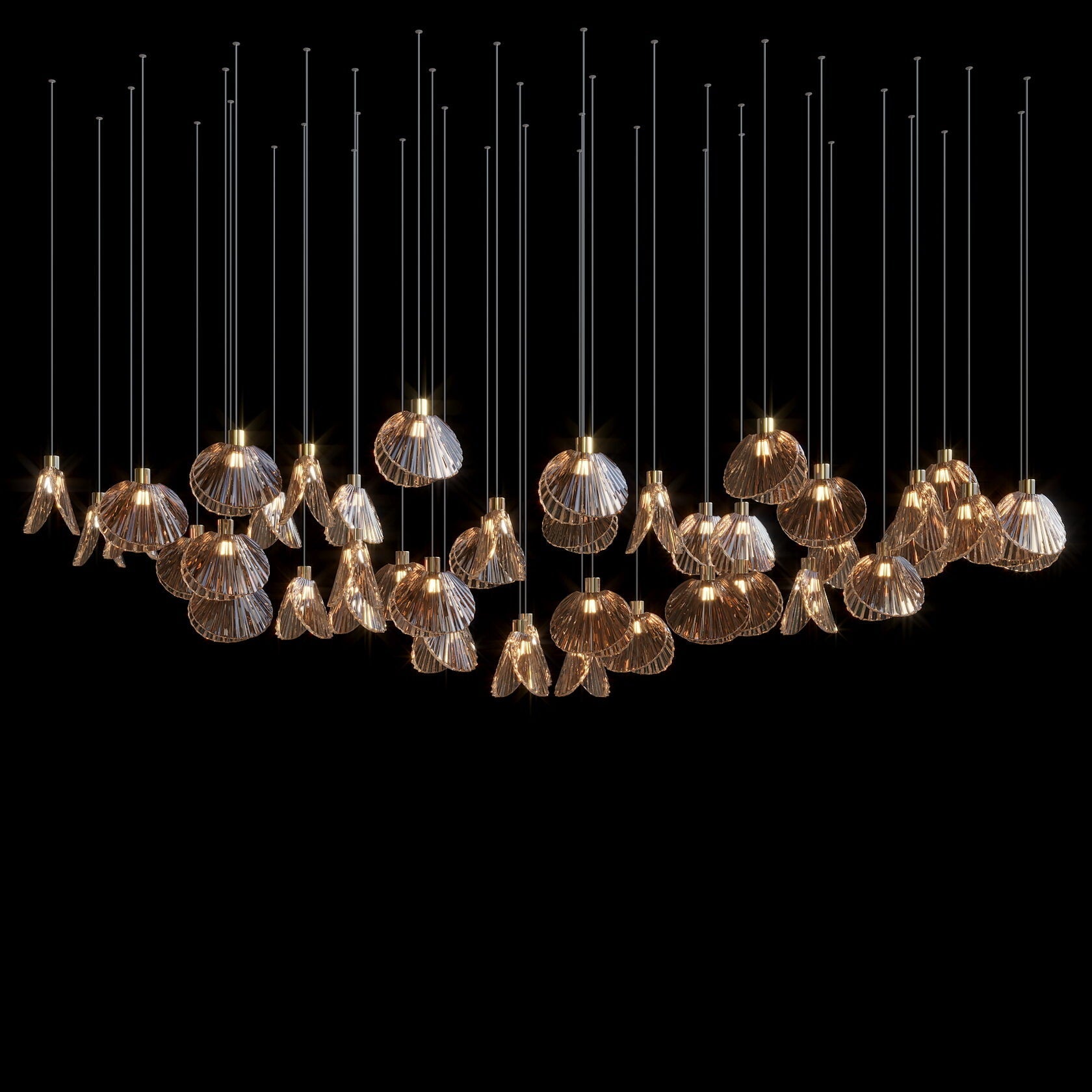 Crystal Shell Cluster Chandelier