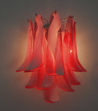 Murano Wall Lamp | 10 Red Petal Glass | Set of 2