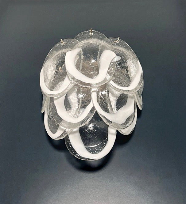Murano Wall Lamp | 10 Clear Petal Glass | Set of 2