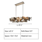 Oversize Post-modern Avant Art Irregular Metal Piece Chandelier for Living/Dining Room/Kitchen Island