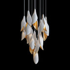 Black Gold Petal Cascade Chandelier
