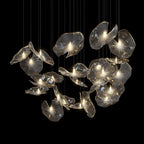 Smoke Glass Lily Cluster Chandelier
