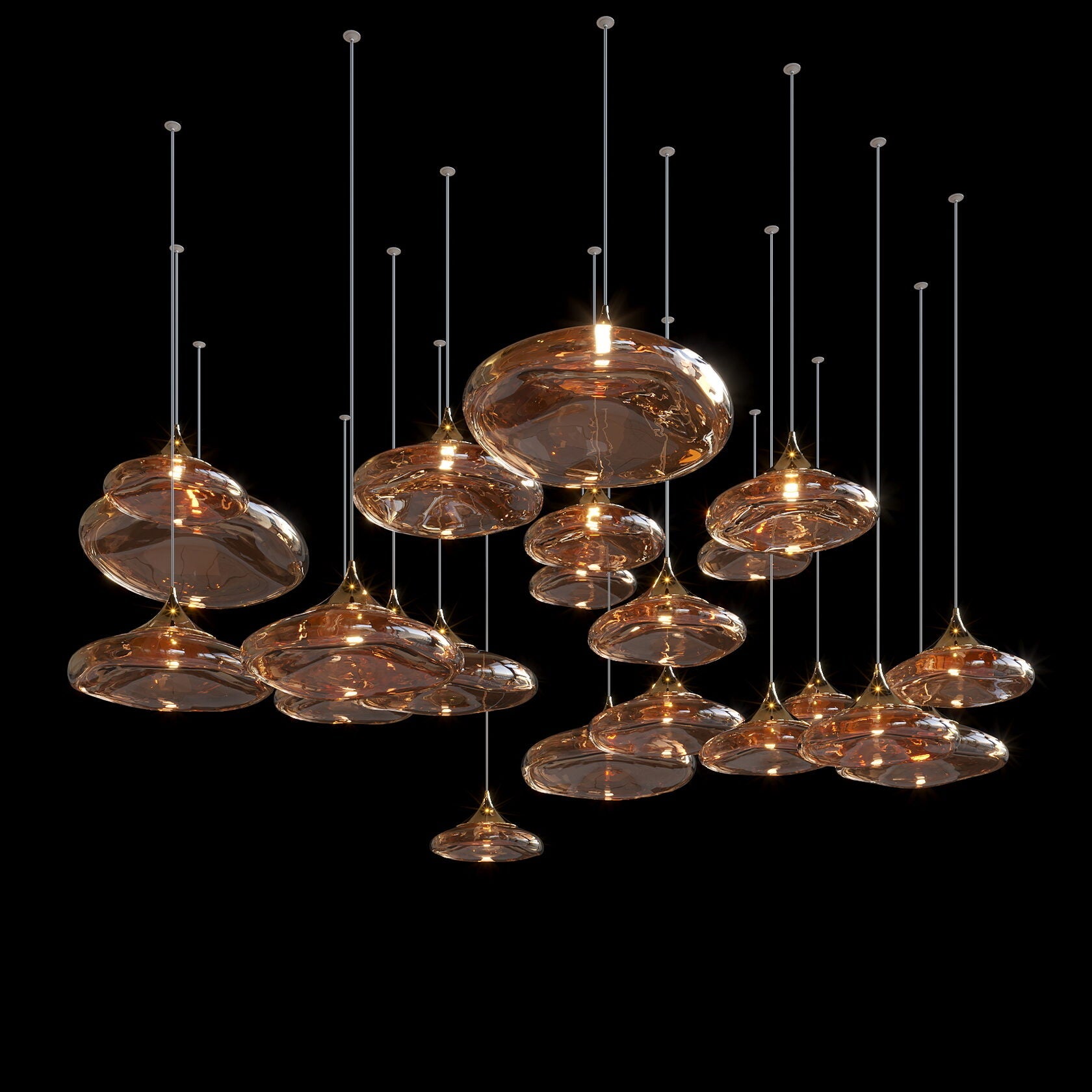 Smoke Saucer Drift Chandelier