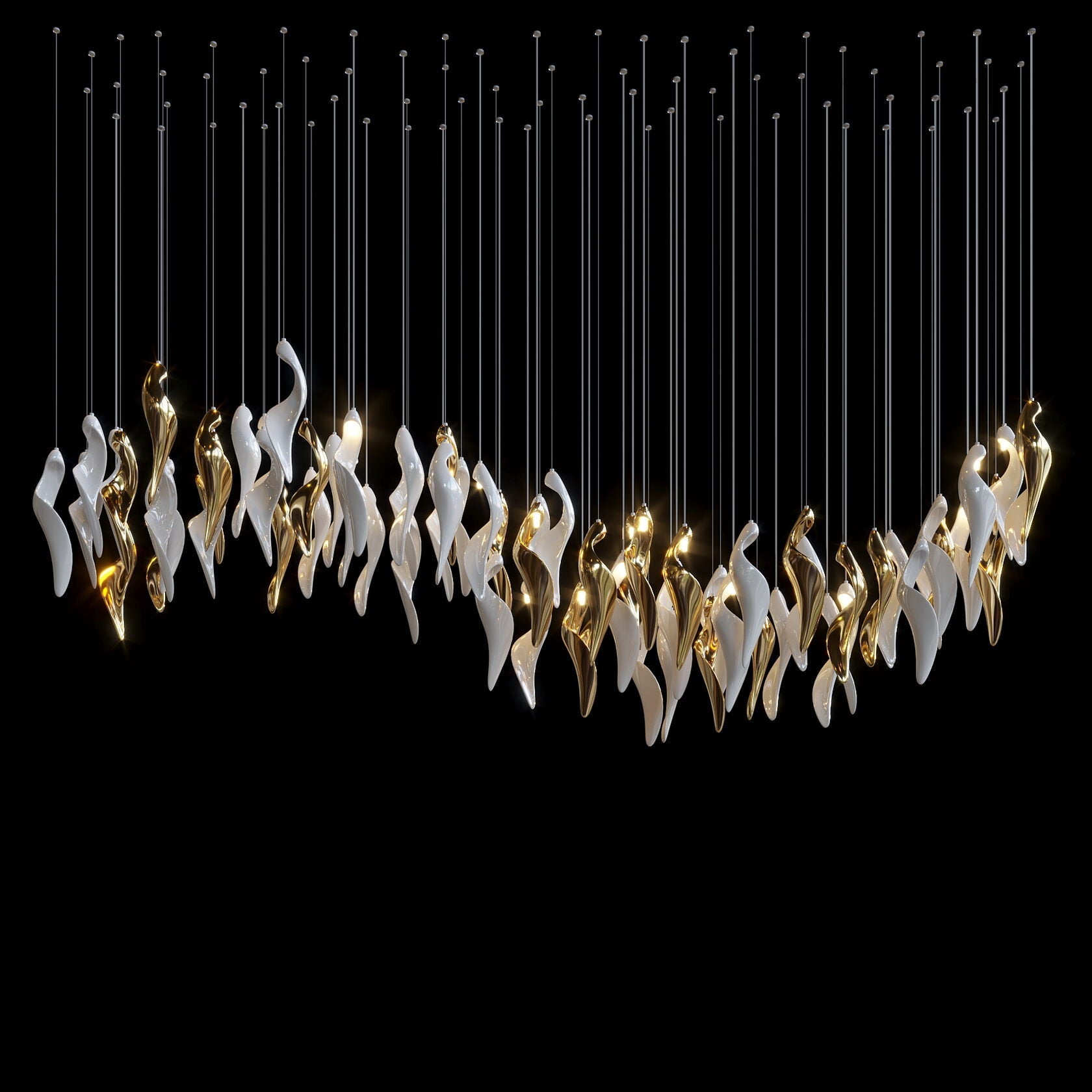 White Gold Calla Cascade Chandelier