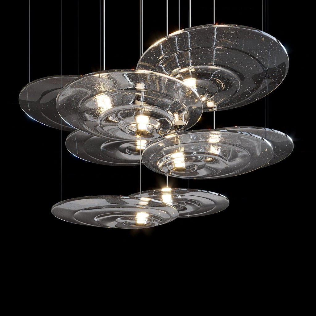 Amber Saucer Drift Chandelier