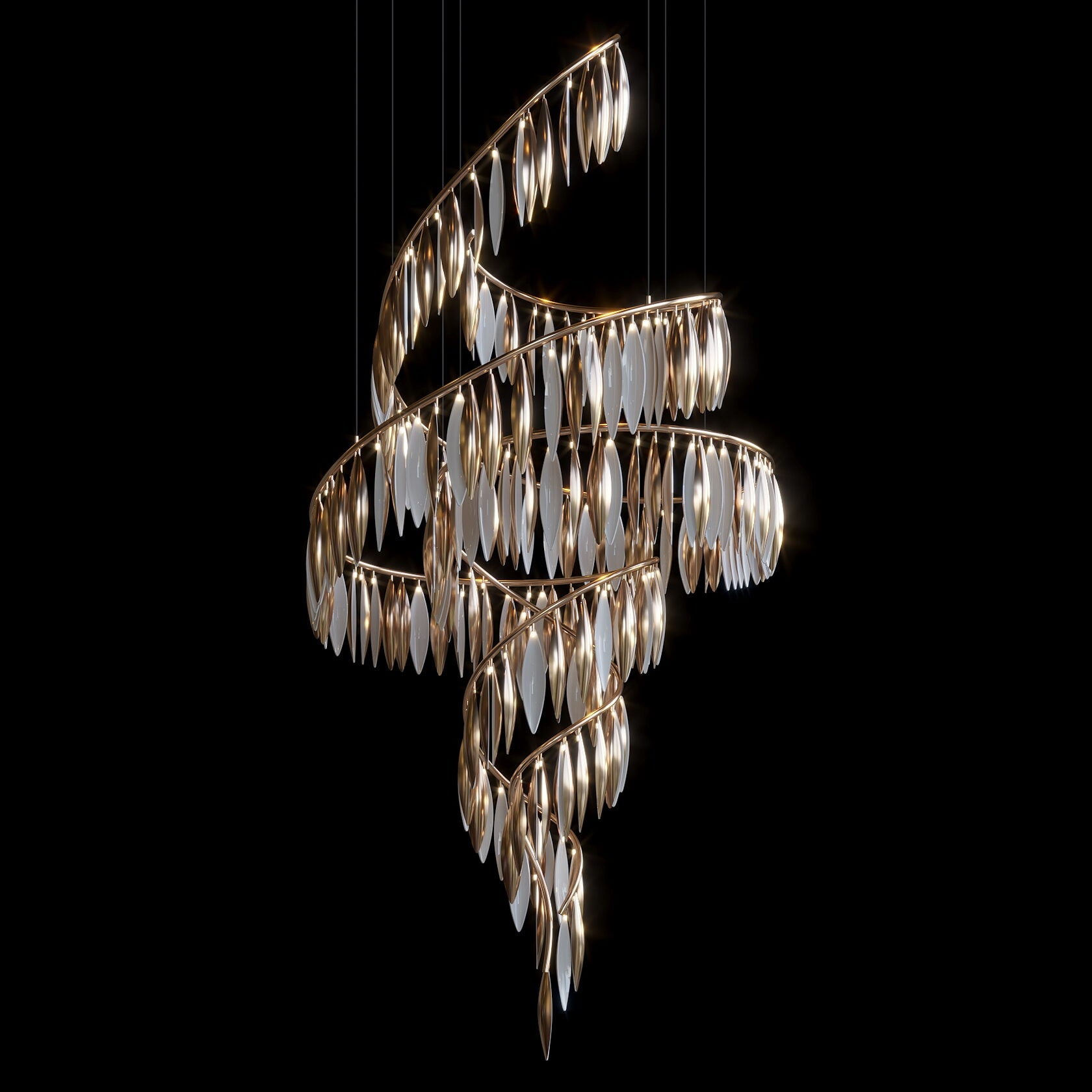 Spiral Crystal Ribbon Chandelier
