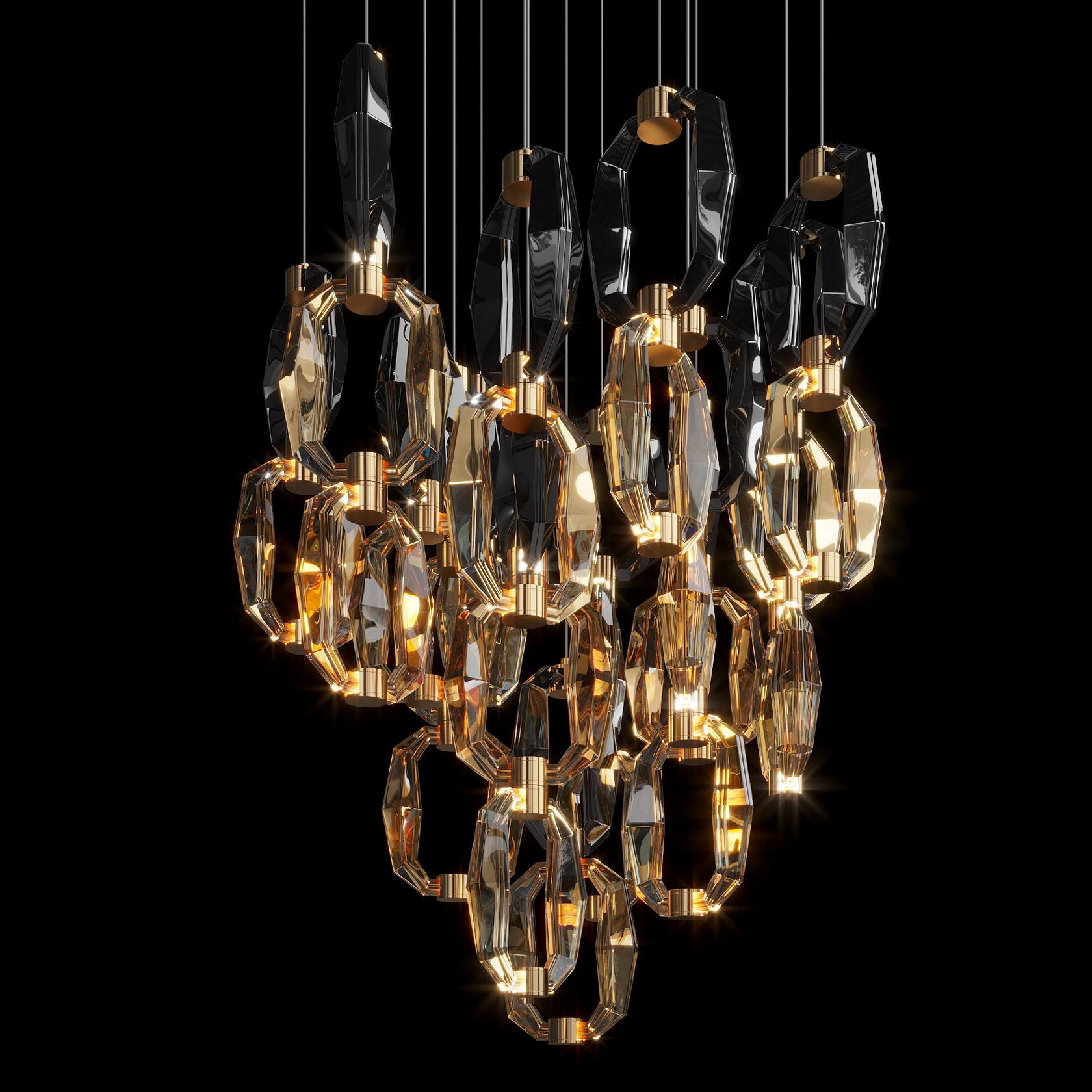 Violet Crystal Link Chandelier