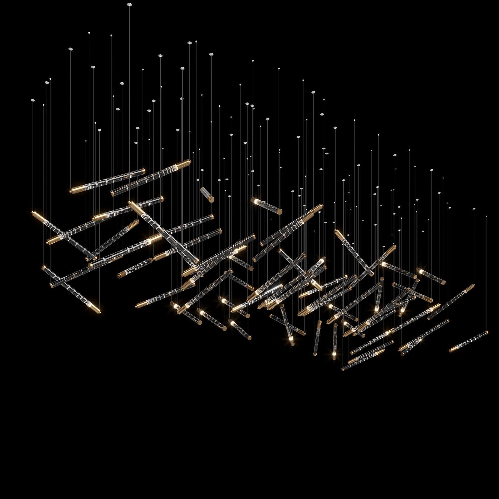 Linear Spark Scatter Chandelier