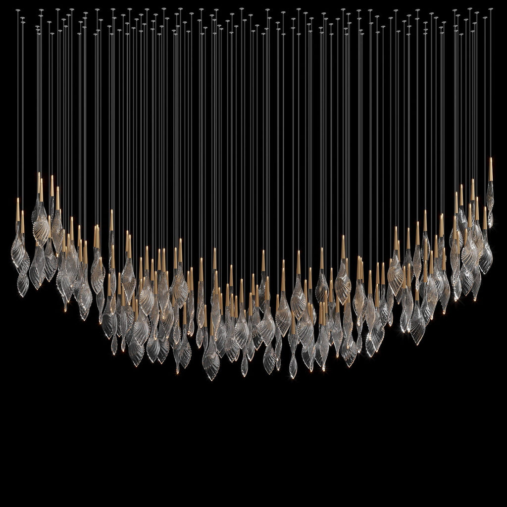 Clear Feather Glow Chandelier