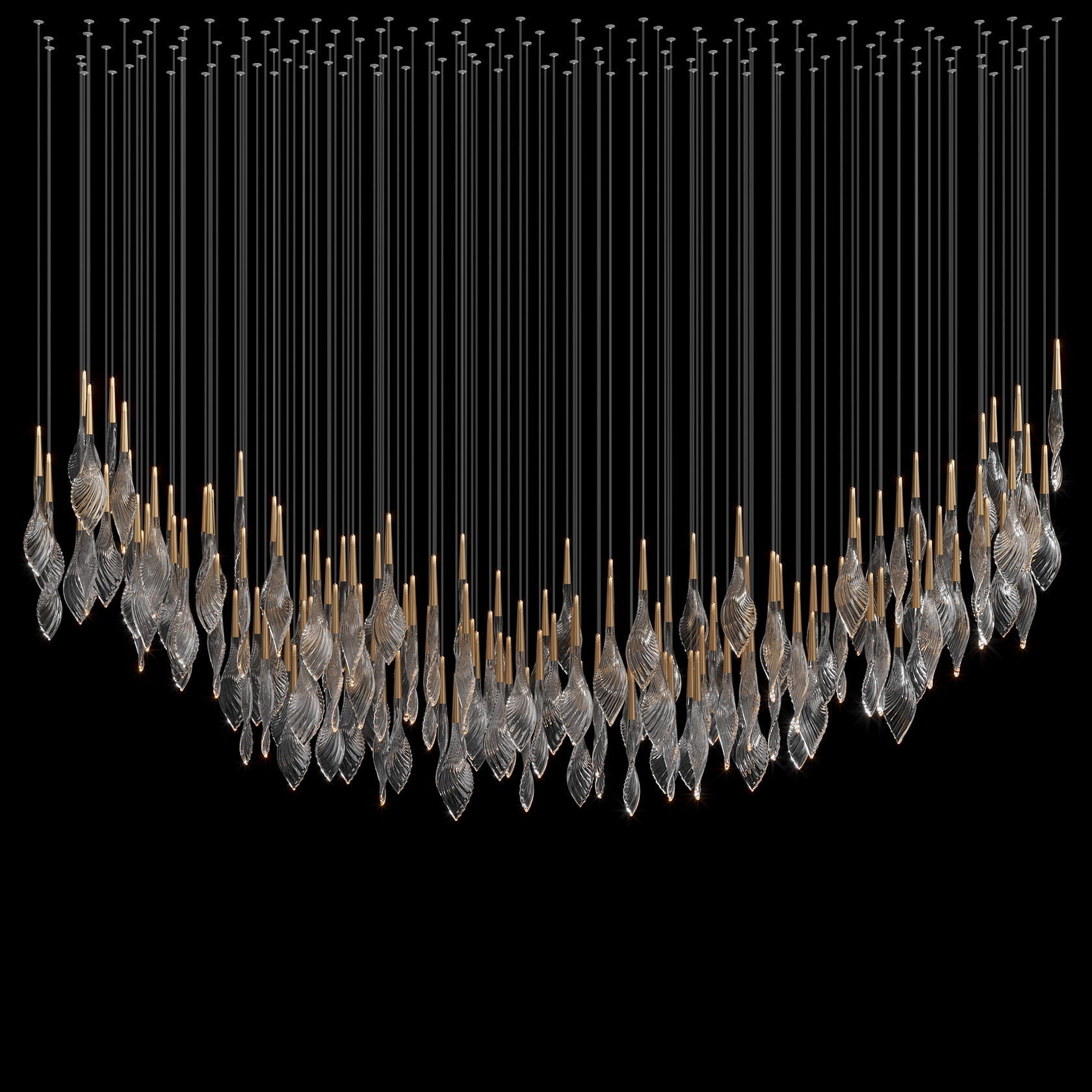 Clear Feather Glow Chandelier