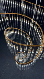 Spiral Crystal Ribbon Chandelier