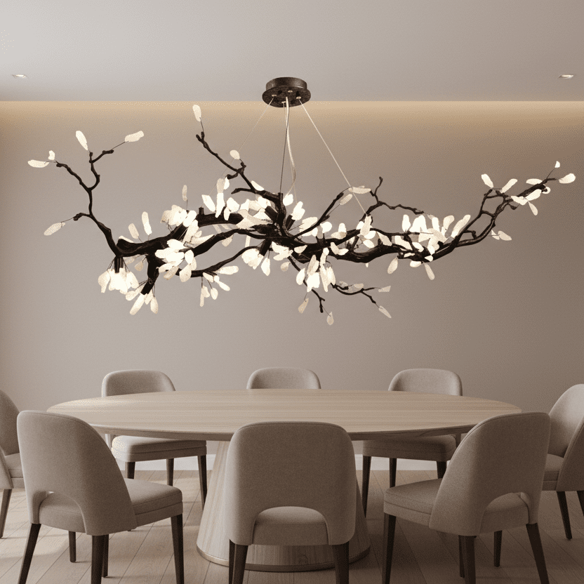 Selenite Crystal Blossom Branching Tree Chandelier by Bling Lighting Studio