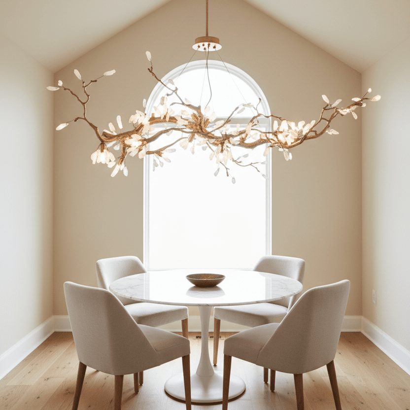 Selenite Crystal Blossom Branching Tree Chandelier by Bling Lighting Studio
