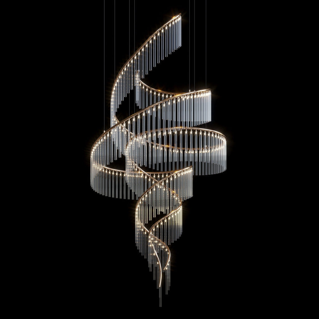 Spiral Crystal Ribbon Chandelier