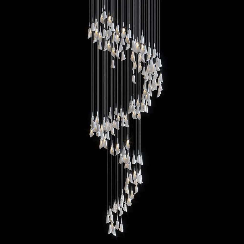 White Petal Drop Chandelier