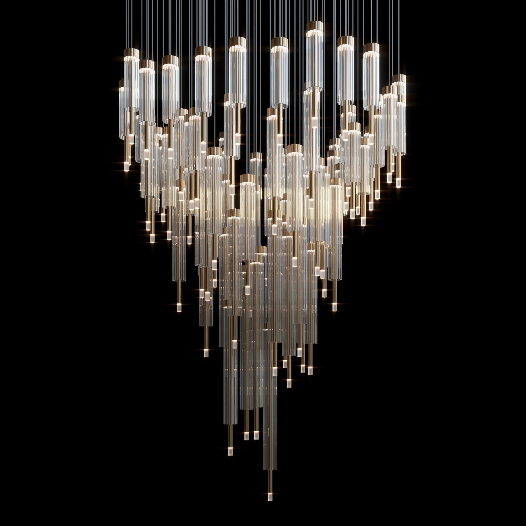 Crystal Tube Rain Chandelier