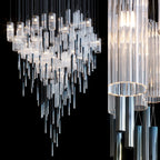Frosted Tube Tower Chandelier