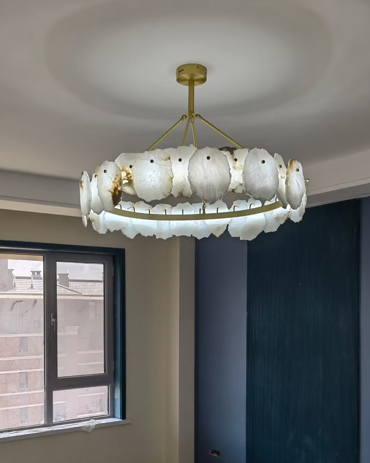 Alabaster Round Chandelier-WM2392a by Bling Lighting Studio
