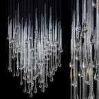 Crystal Teardrop Tube Rain Chandelier