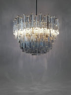 Signed Camer Eight-Tier Glass Prism Chandelier, 1960s, Italia