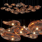 Amber Glass Pebble Cluster Chandelier