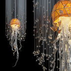 Amber Geometric Jellyfish Chandelier