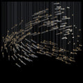 Linear Glass Rod Scatter Chandelier