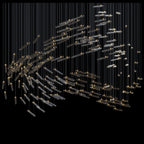 Linear Glass Rod Scatter Chandelier