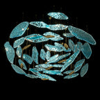 Aqua Glass Manta Orbit Chandelier