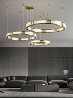 Qatar Alabaster Round Chandelier by Bling Lighting Studio
