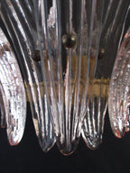 Murano Wall Lamp | 9 Pink Palmette Glass | Set of 2