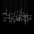 Crystal Beam Grid Chandelier