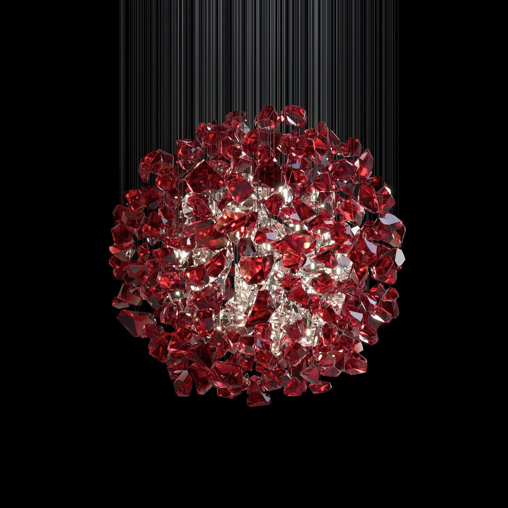 Crimson Crystal Scatter Chandelier