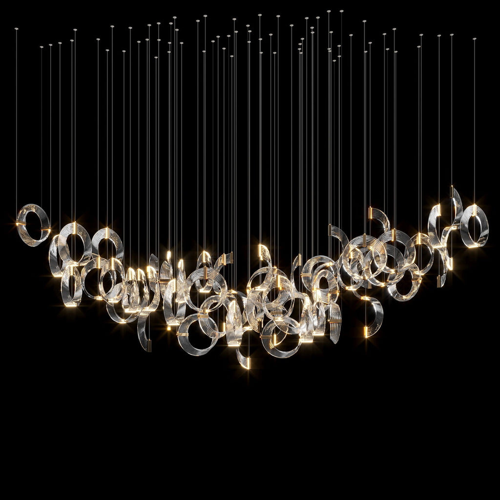 Crystal Crescent Cascade Chandelier