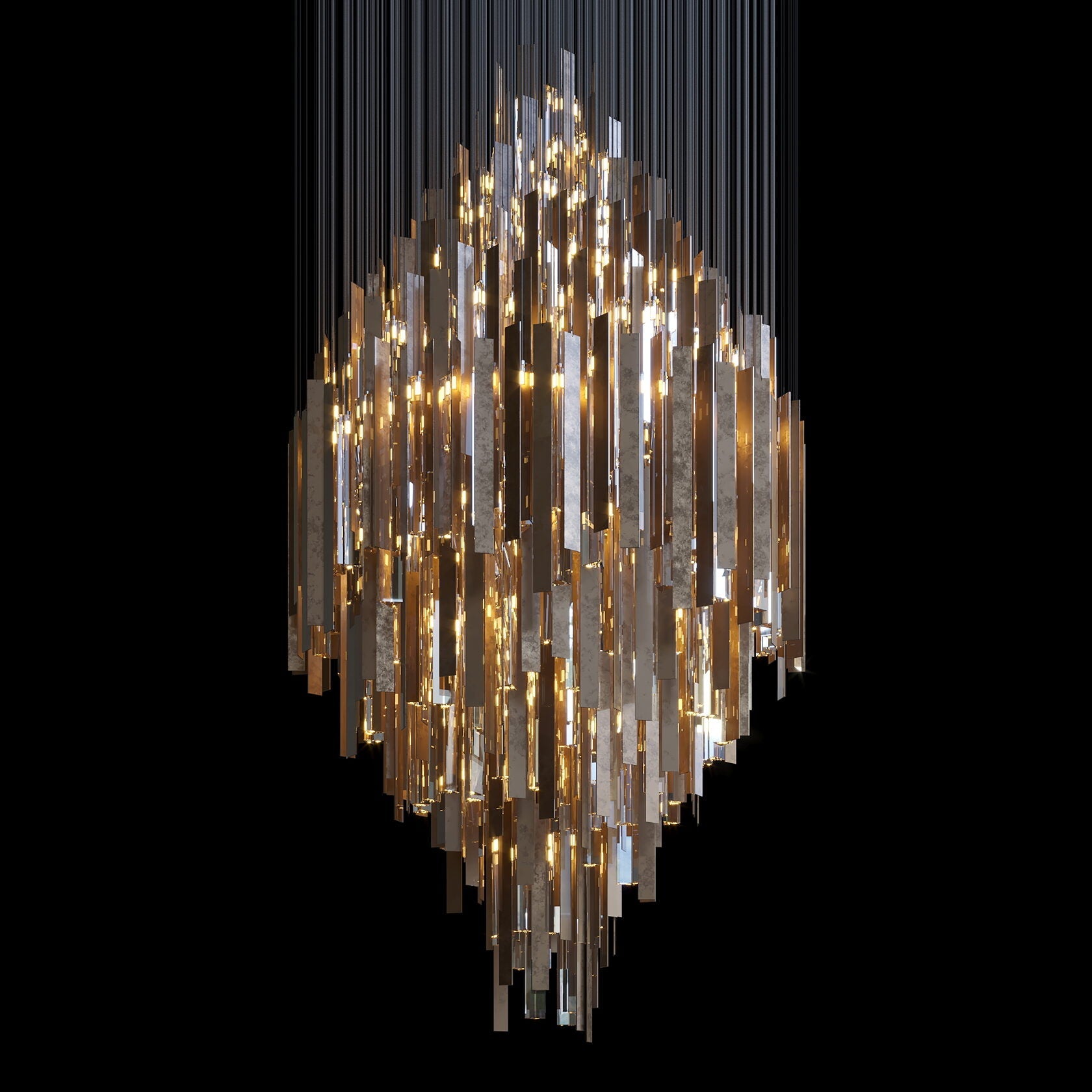Crystal Ribbon Waterfall Chandelier