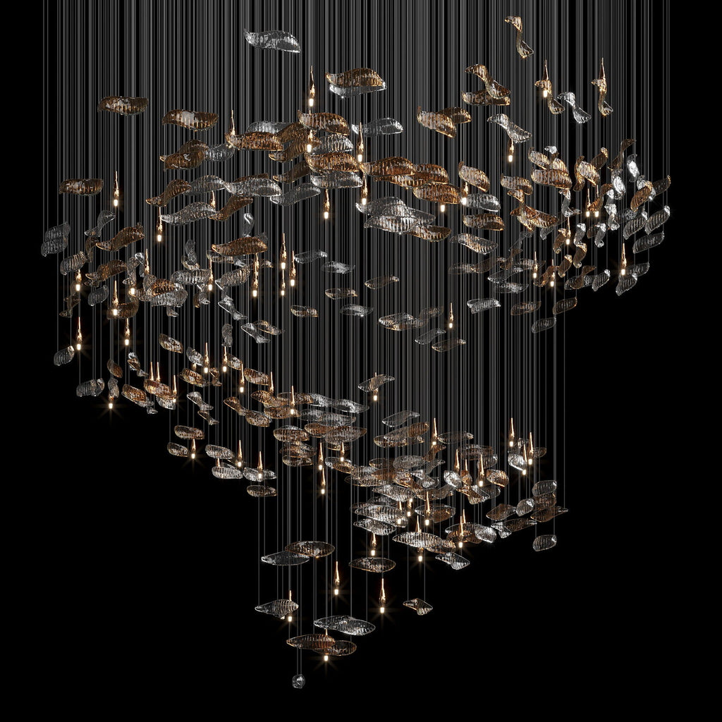 Amber Glass Drift Chandelier