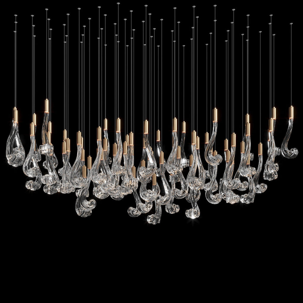 Crystal Scroll Cascade Chandelier