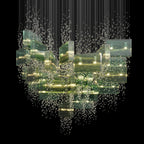 Green Crystal Rain Chandelier