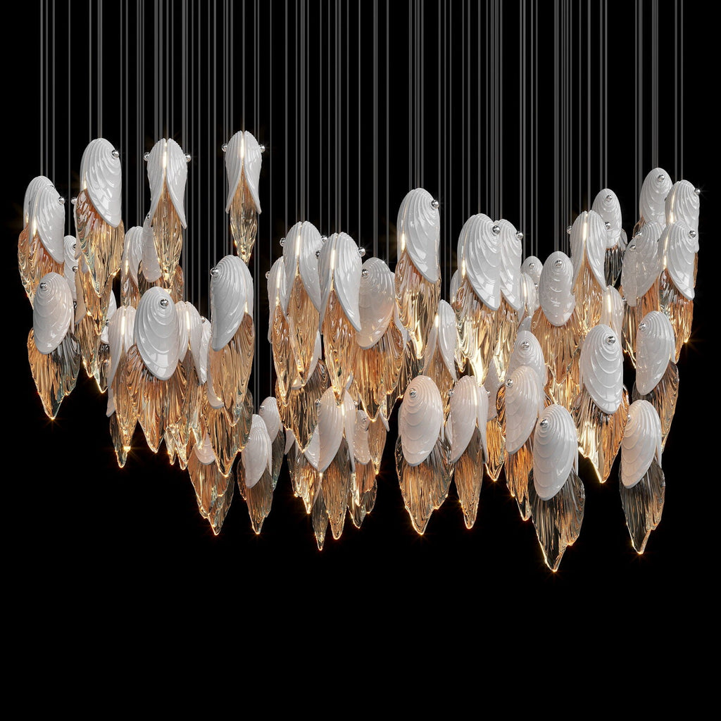 White Shell Cascade Chandelier