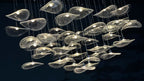 Smoke Glass Manta Cluster Chandelier