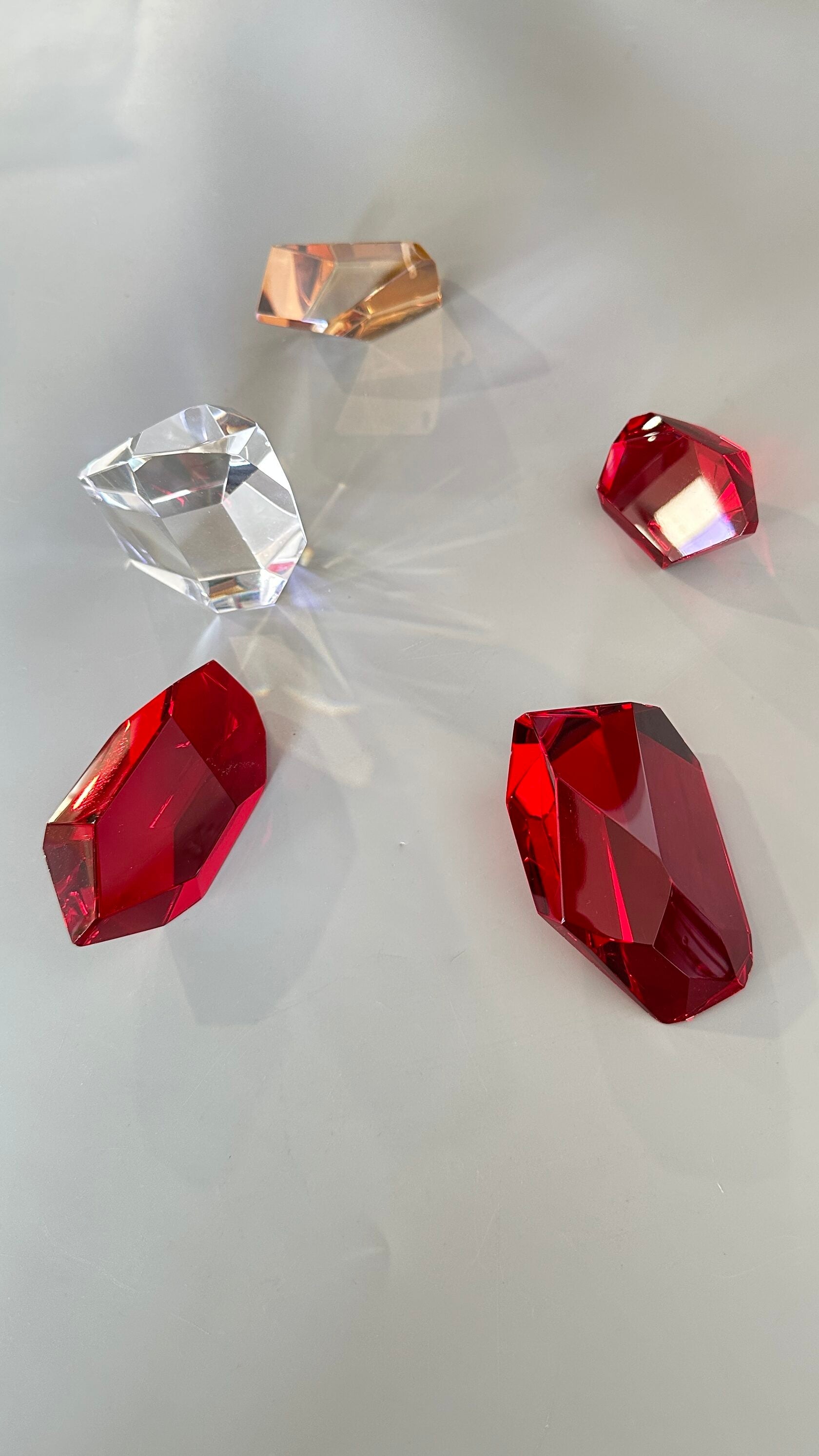 Crimson Crystal Scatter Chandelier