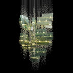 Green Crystal Rain Chandelier