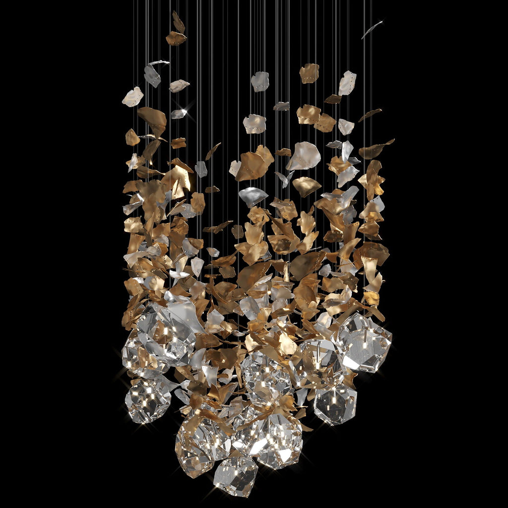 Crystal Leaf Scatter Chandelier