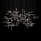 Crystal Beam Grid Chandelier