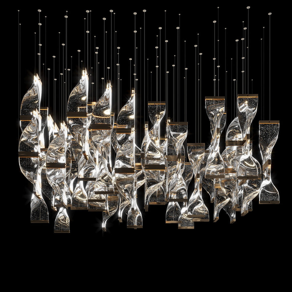 Crystal Twist Panel Chandelier