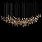 Amber Glass Flame Cascade Chandelier