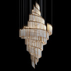 Crystal Spiral Halo Chandelier