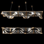 Crystal Wave Beam Chandelier