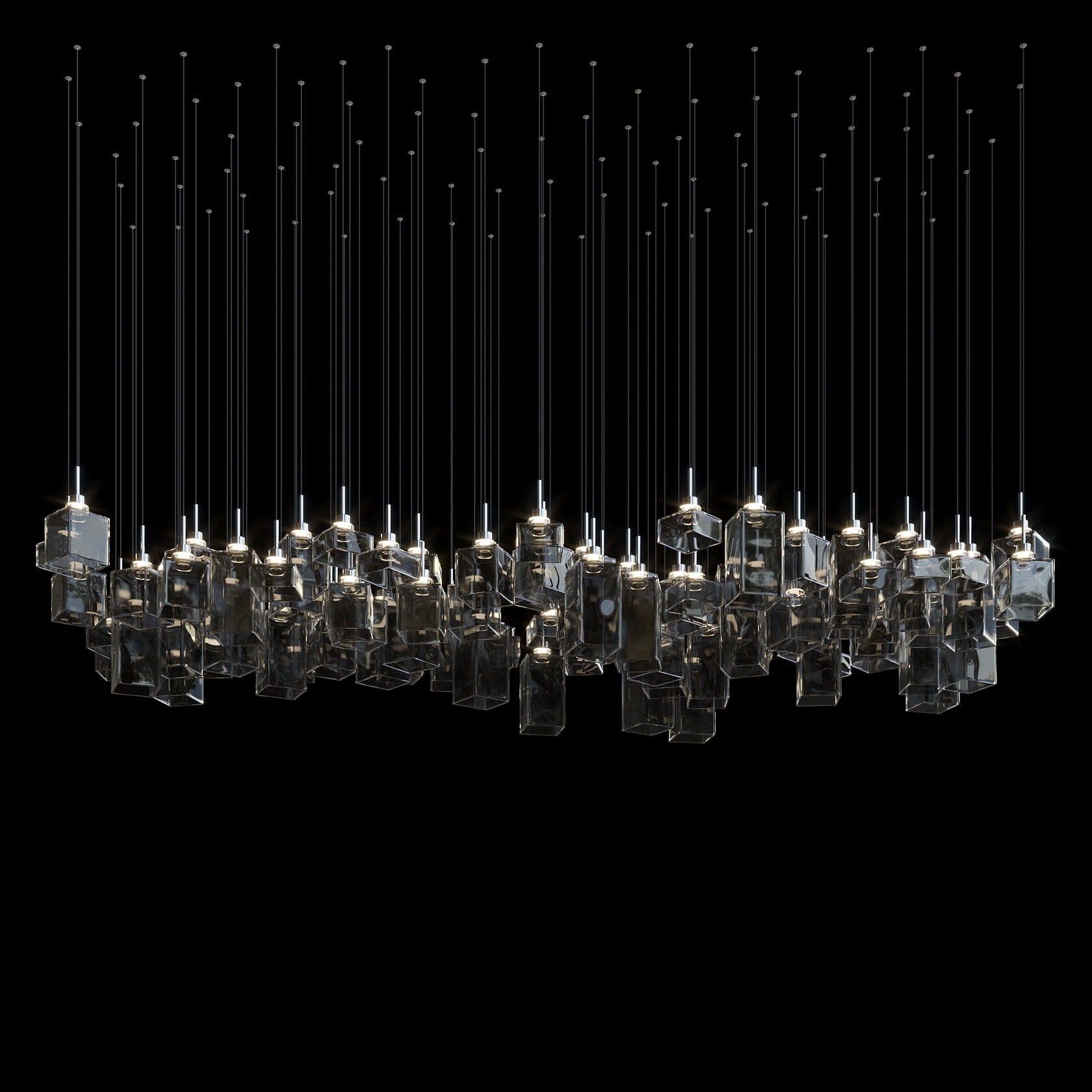 Amber Block Cascade Chandelier
